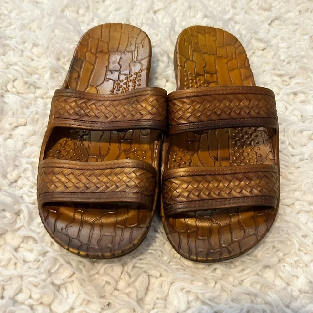 50%offw❤️ Jesus Sandals 3  Imperial Hawaii Brown Rubber Hawaiian pali k50
